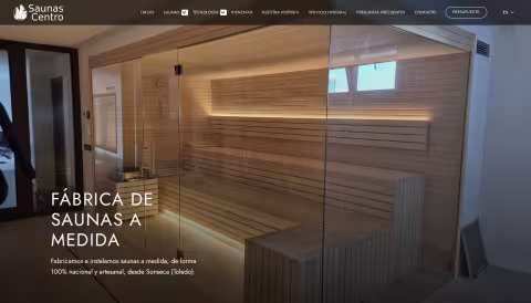 Portada de la web de Saunas Centro